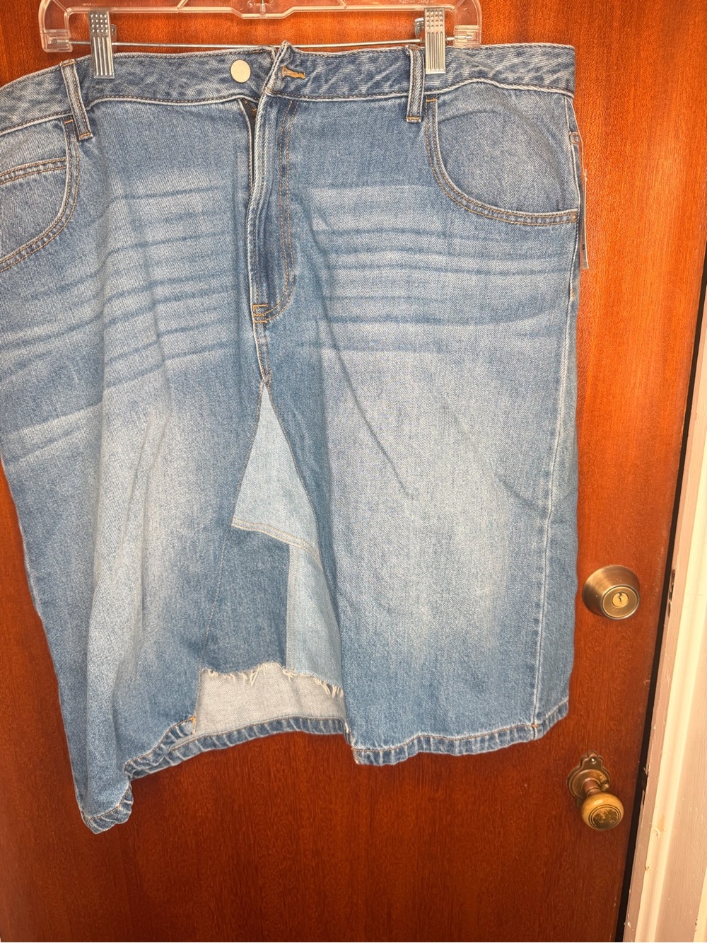 Time and Tru Light Blue Relaxed Fit Women’s Jean Skirt